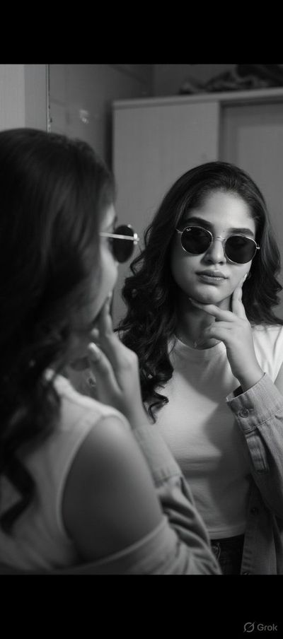 Monochrome Mirror: A Cinematic Portrait of Self-Reflection