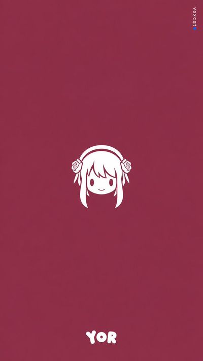 Minimal flat brand visual with white chibi icon on solid background