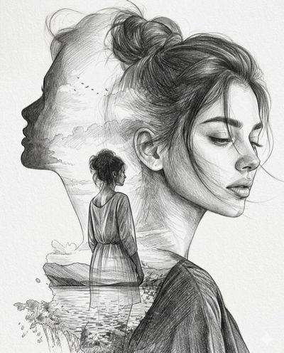 Whispers of Serenity: A Double Exposure Portrait