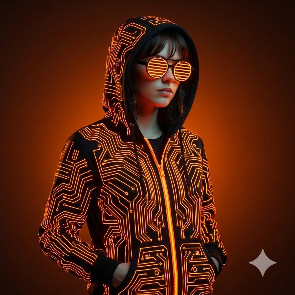 Futuristic Cyberpunk Portrait: Neon Glow Meets Cinematic Studio Lighting