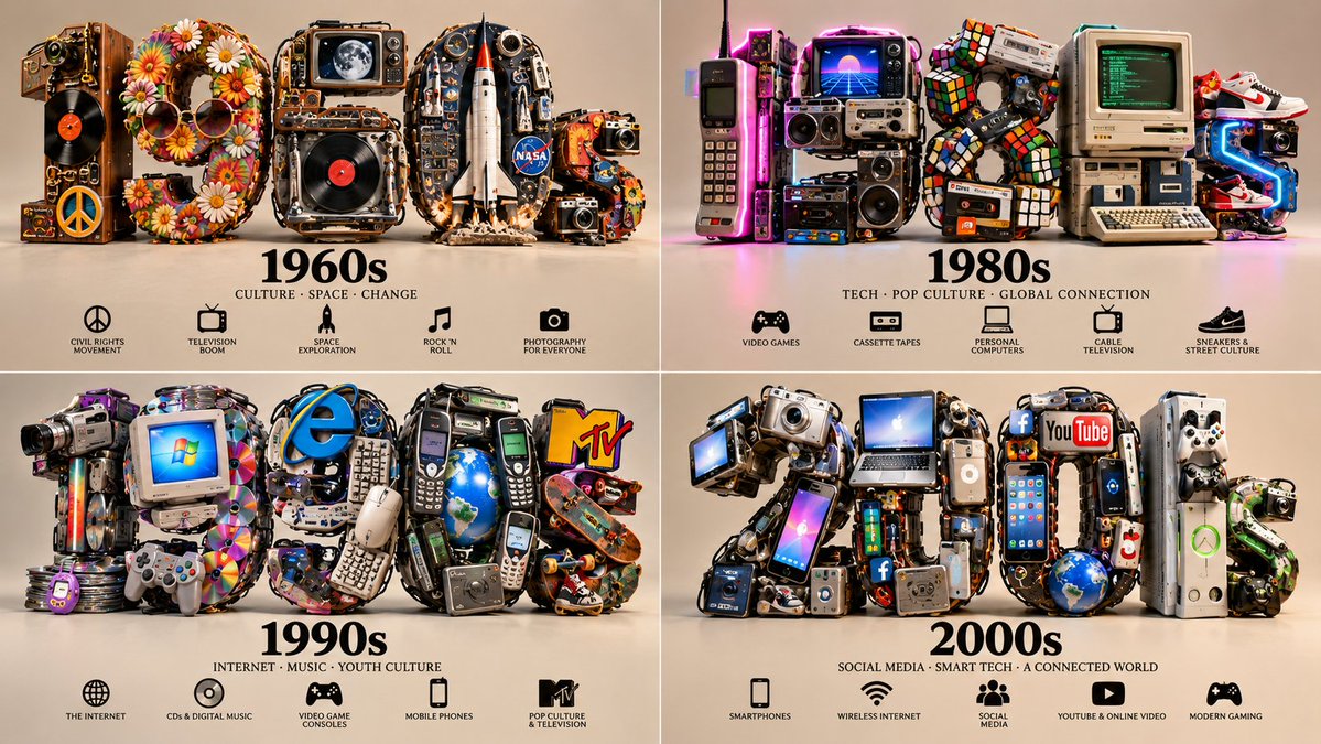 Four Decades of Iconic Inventions as 3D Typographic Sculptures