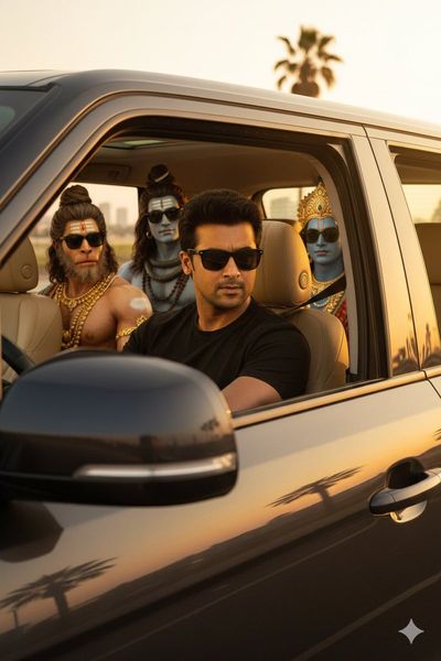 Divine Drive at Sunset: A Cinematic Encounter