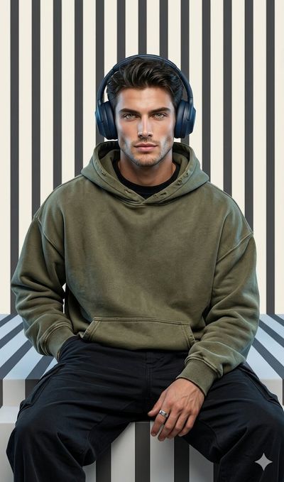 Modern Cool: High-Definition Portrait of a Stylish Young Man