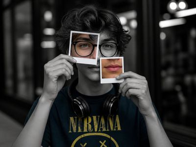 Fragmented Focus: Teen in Color Amid Monochrome