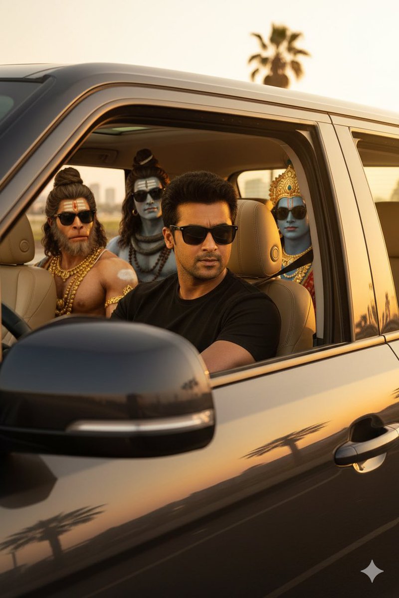 Divine Drive at Sunset: A Cinematic Encounter