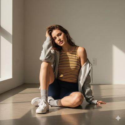 Cozy Minimalism: A Serene Portrait in Natural Light