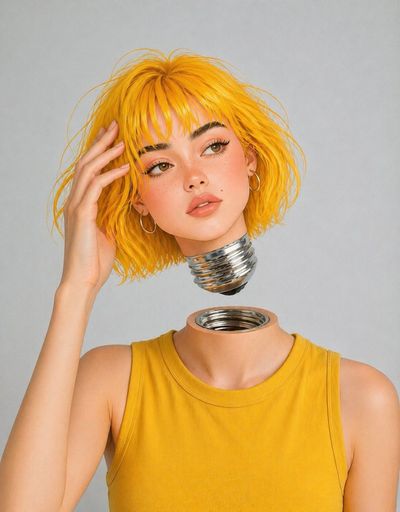 Floating Head Portrait in Minimalist Studio