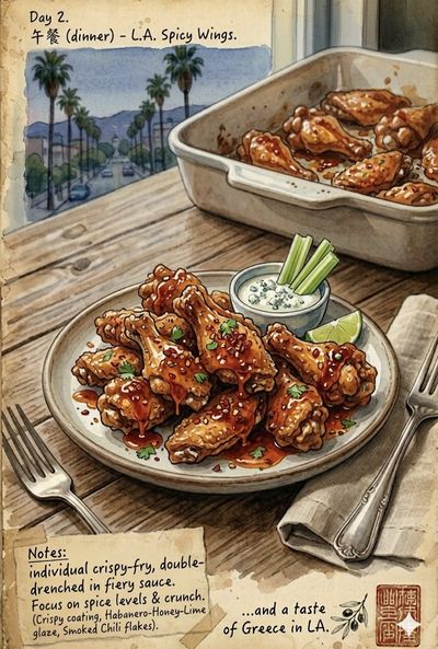 Watercolor journal captures spicy LA eats with Greek vibes