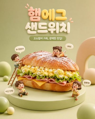 Playful 3D Sandwich Adventure with Chibi Characters
