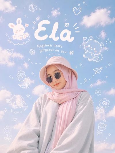 Whimsical Sky Portrait with Playful Doodles