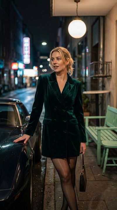 Midnight Pause on the Neon Street