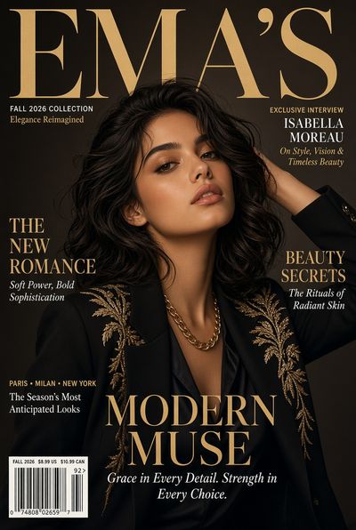 Elegant Woman In Black Blazer Graces EMA'S Fall Fashion Cover