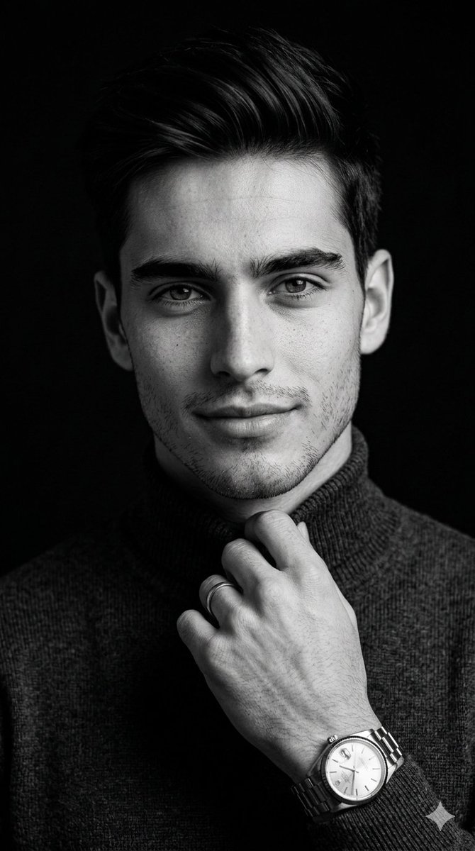Monochrome Portrait of Subtle Poise
