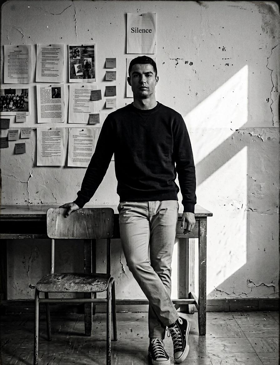 Cinematic Classroom Moment in Black & White
