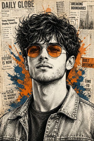 Confident Rebel: A Modern Ink Portrait