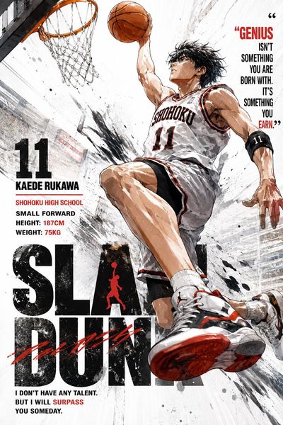 Dynamic Basketball Elegance in Anime Style