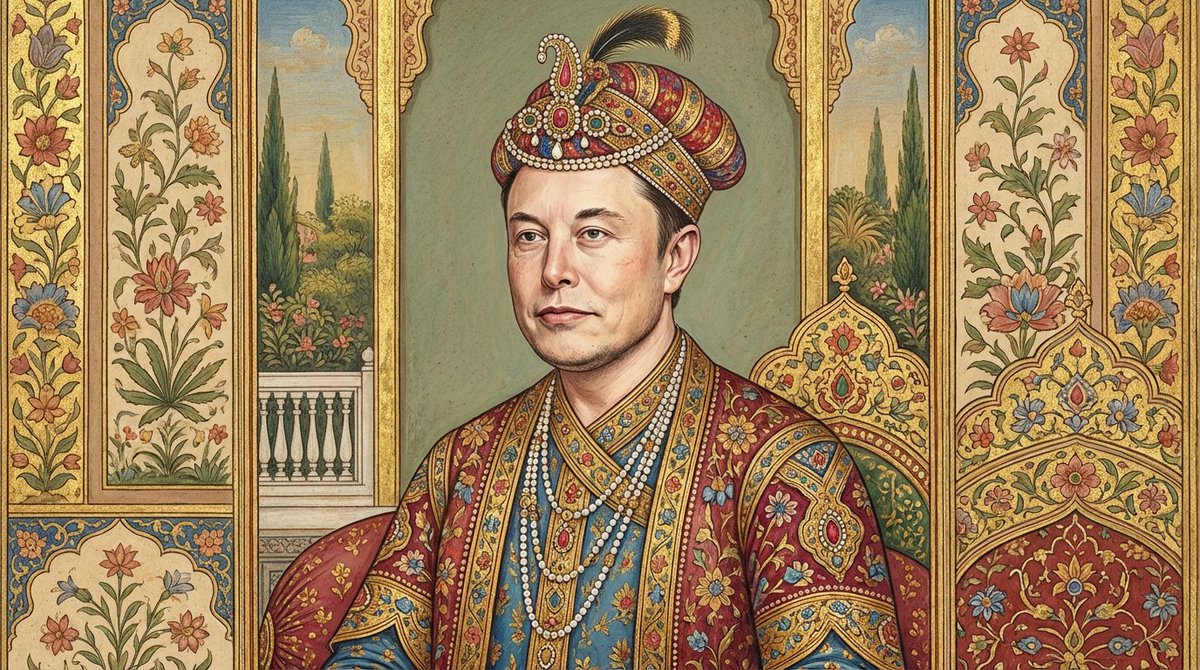 Regal Mughal Miniature Portrait