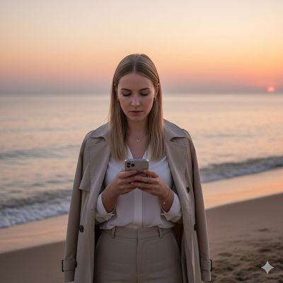 Elegance at Dusk: A Moment of Beachside Bliss