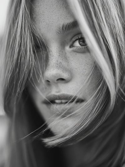 Ethereal Beauty in Black & White: A Fashion Portrait