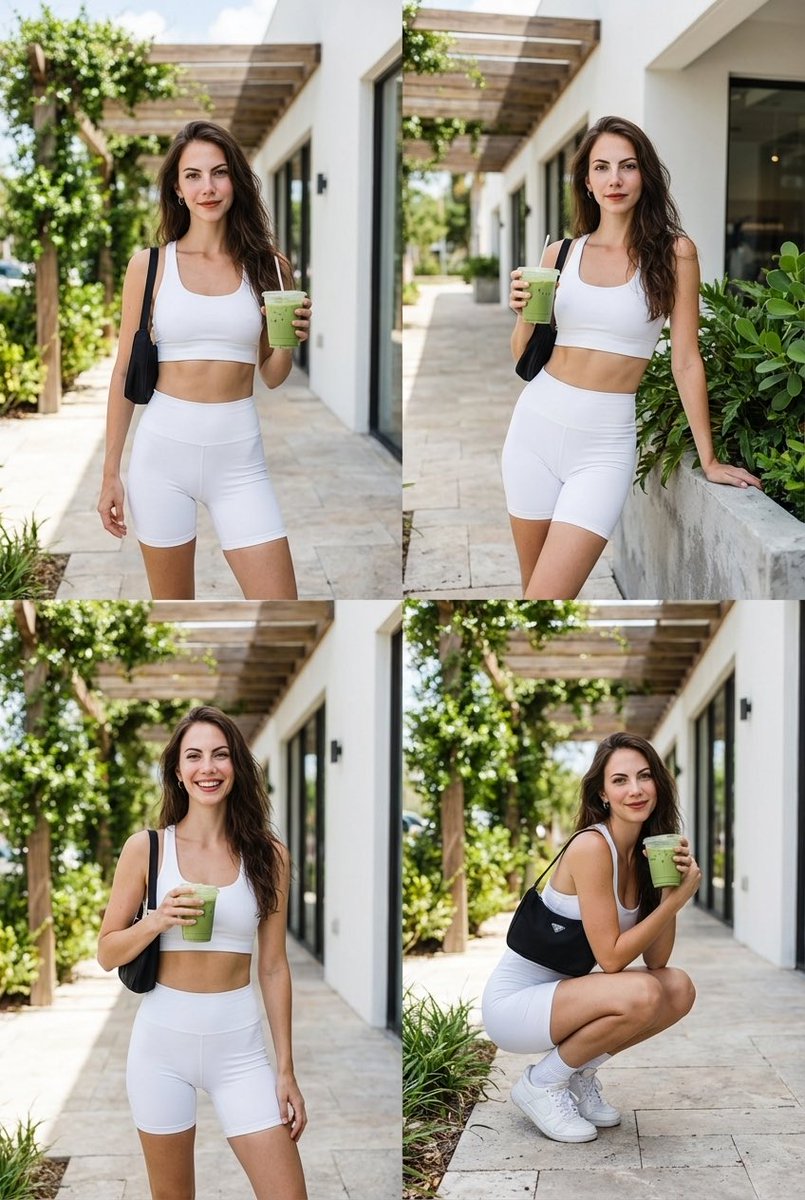 Chic Matcha Vibes in a Lush Café Setting