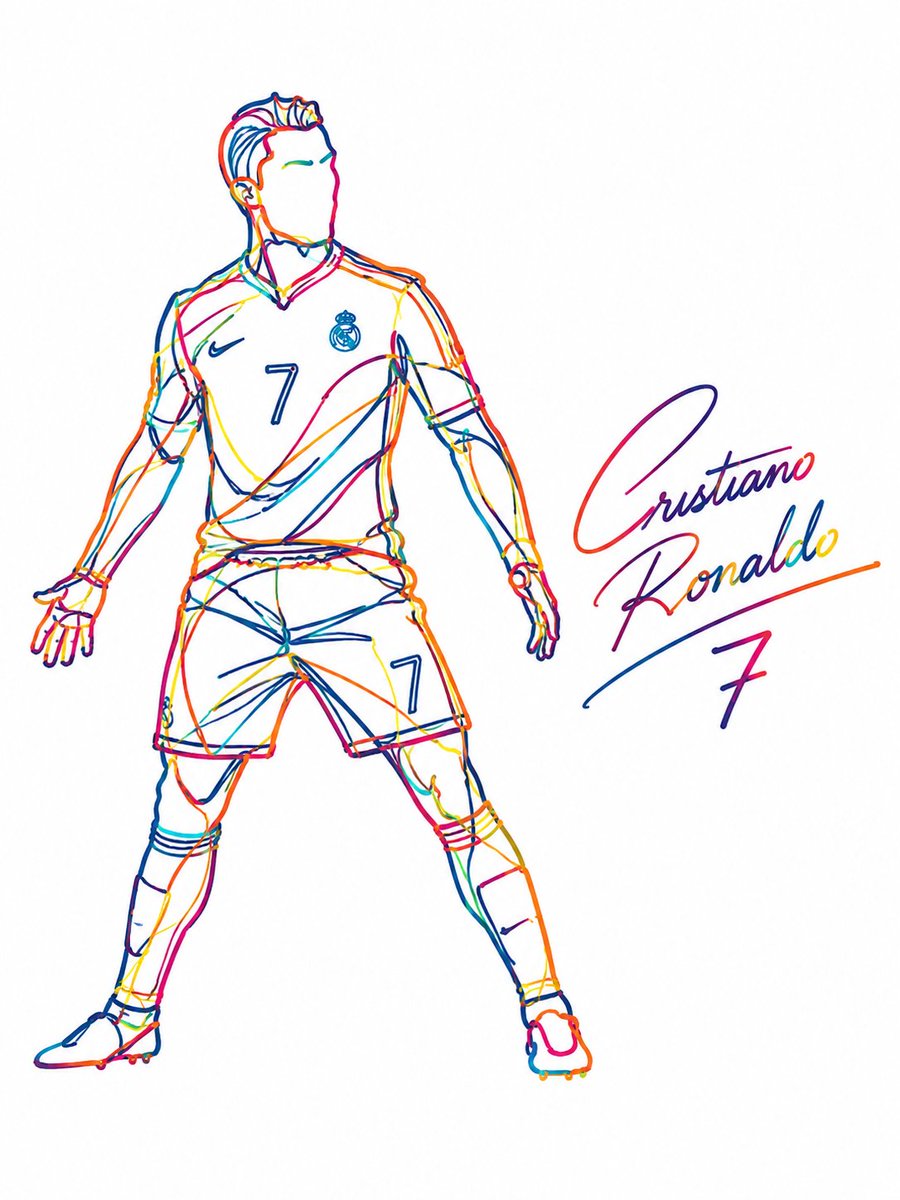 Neon wireframe lines capture football legends in dynamic motion