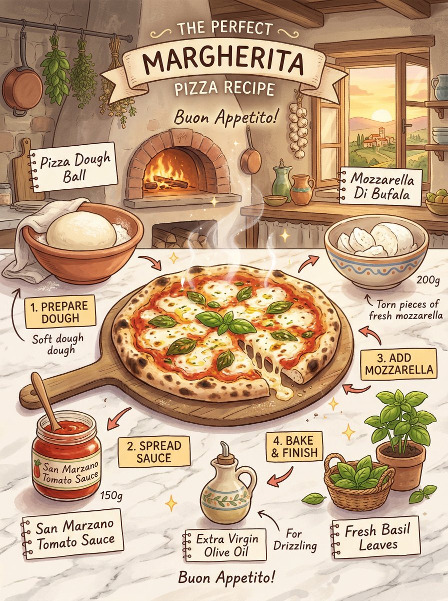 Whimsical Ghibli Pizza Infographic