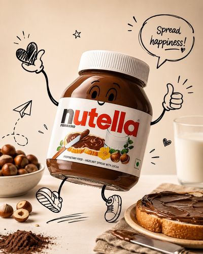 Premium Chocolate Bar Tilted in Pastel Studio with Doodle Art