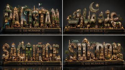 Pakistan's Badshahi Mosque and bazaars form luxury 3D typography