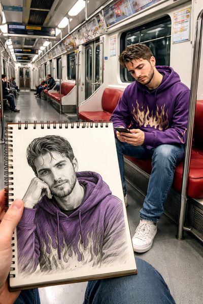 Captured Reality: A Subway Sketch in Motion