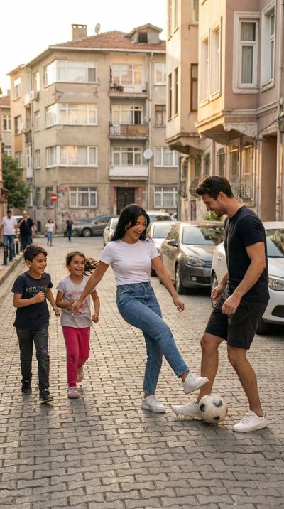 Street Joy: A Playful Moment in Istanbul