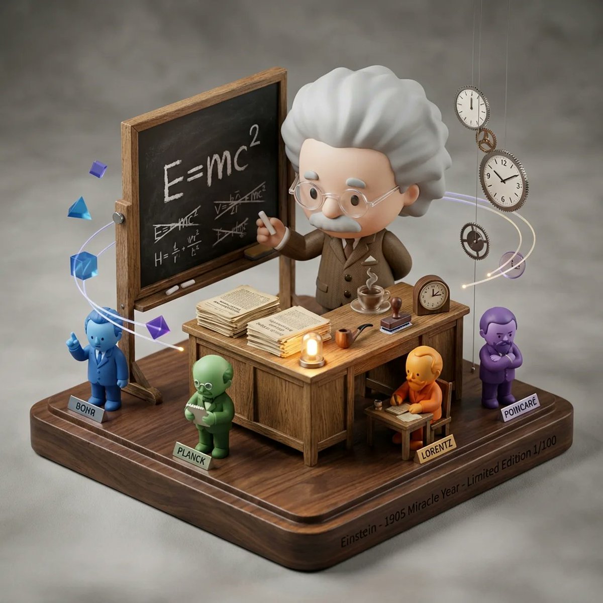 The Genius Duo: Archimedes & Einstein in Toy Diorama Form
