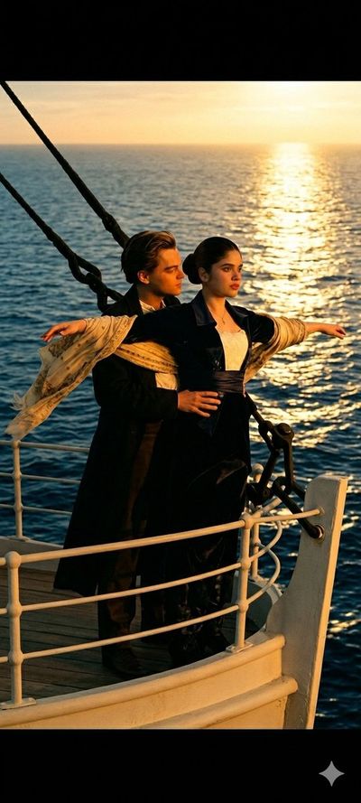 Golden Sunset at the Bow of Titanic