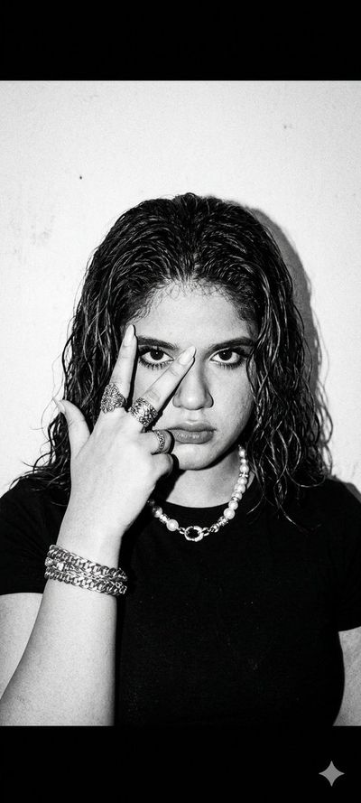 Noir Rebellion: High-Contrast Portrait of Defiant Youth