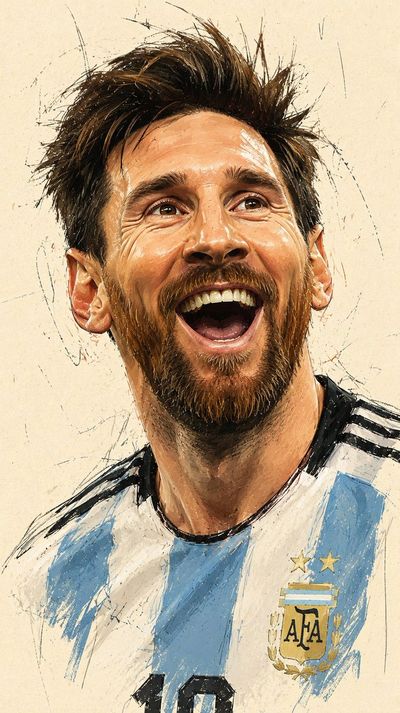 Messi laughs while Ronaldo smirks in a chaotic sports caricature