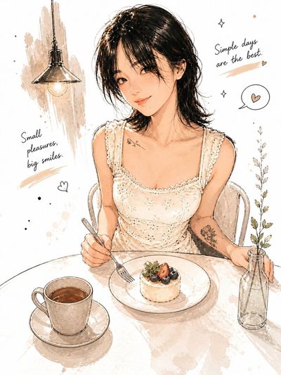 Quiet Moments at a Minimal Café