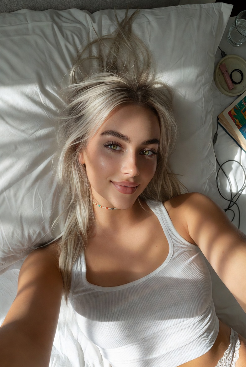 Serene Morning Bliss: A Cozy Selfie