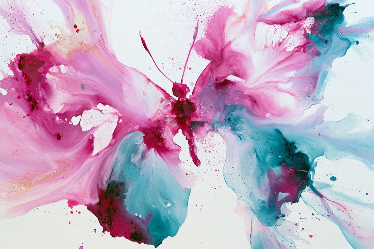 Swirling watercolor whirlwind bursts with dynamic energy and vibrant color