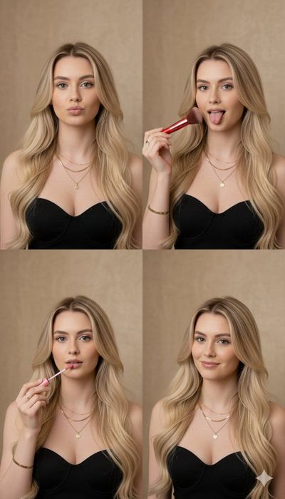 Glam Up: A Playful Four-Panel Transformation