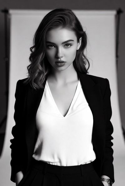 Chic Noir: A High-Contrast Fashion Portrait