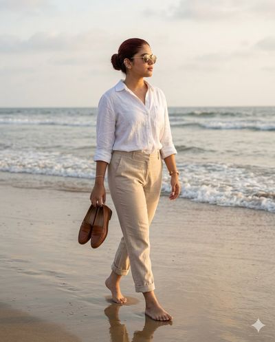 Morning Serenity: A Beachside Stroll