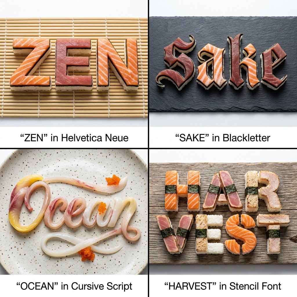 Sushi Typography: Four Fonts Crafted from Fresh Sashimi