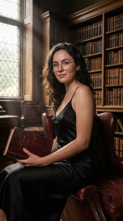 Seductive Elegance in a Grand Library