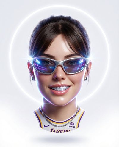 Futuristic Champion: Neon-Lit 3D Portrait