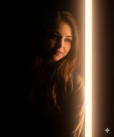 Illuminated Elegance: A Modern Noir Portrait