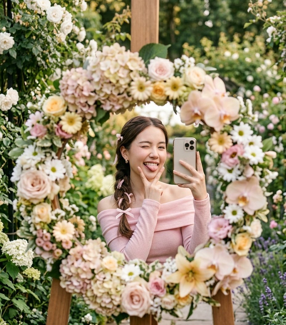 Whimsical Garden Selfie