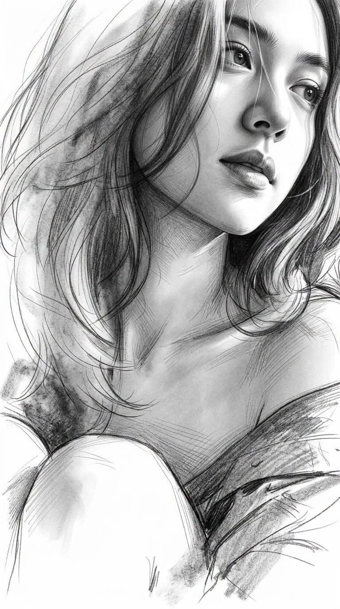 A hyper-realistic graphite portrait emerges from expressive sketch lines