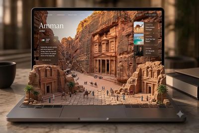Laptop screen extends Jordan's desert into a miniature diorama