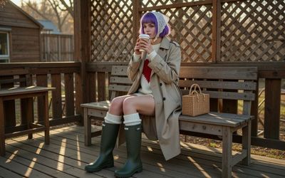 A Cozy Afternoon in Trench and Knits