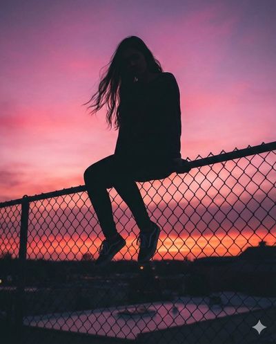 Twilight Serenity: Girl on a Fence
