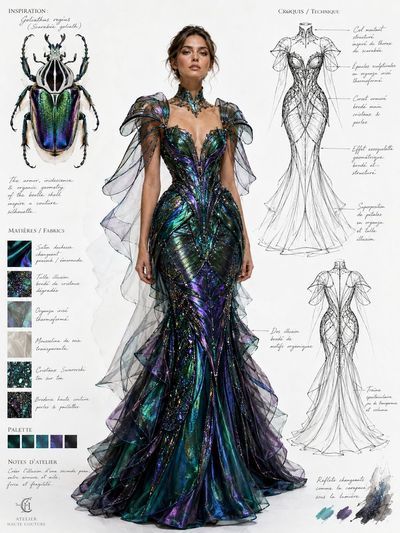 Couture Inspired by Nature: The Jewel Beetle Gown